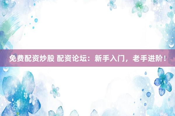 免費配資炒股 配資論壇：新手入門，老手進(jìn)階！